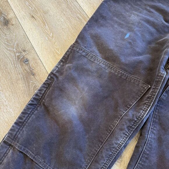 Carhartt Overalls Mens 44 x 32 Double Knee Dark Brown Lined Bibs Vintage R27 DKB - Picture 11 of 12